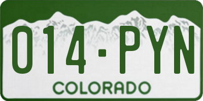 CO license plate 014PYN