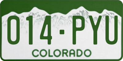 CO license plate 014PYU