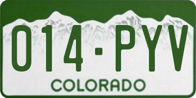CO license plate 014PYV