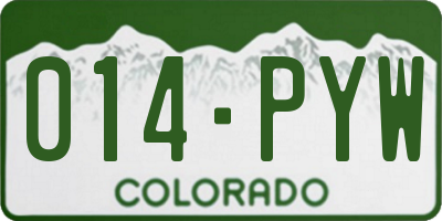 CO license plate 014PYW