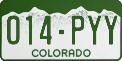 CO license plate 014PYY