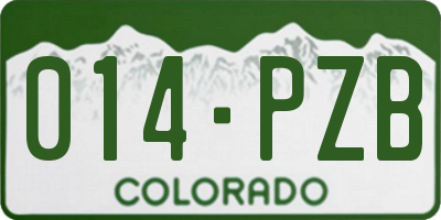 CO license plate 014PZB