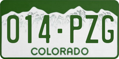 CO license plate 014PZG