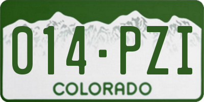 CO license plate 014PZI