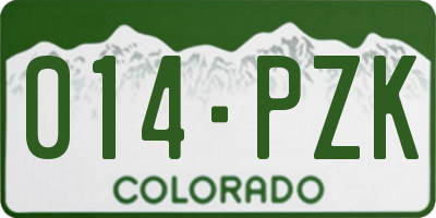 CO license plate 014PZK