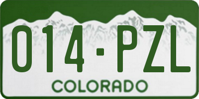 CO license plate 014PZL