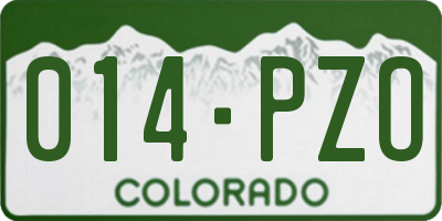 CO license plate 014PZO