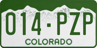 CO license plate 014PZP
