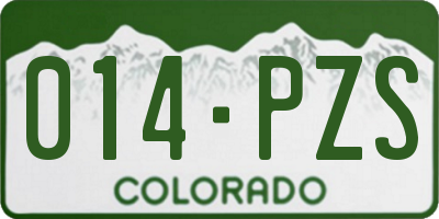 CO license plate 014PZS
