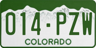 CO license plate 014PZW