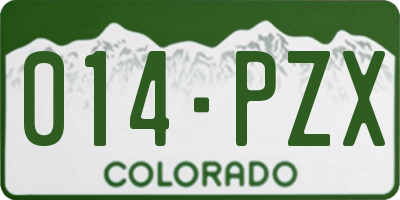 CO license plate 014PZX