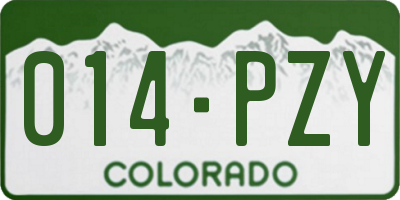 CO license plate 014PZY