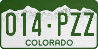 CO license plate 014PZZ