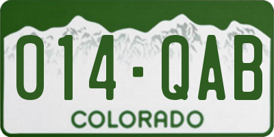 CO license plate 014QAB