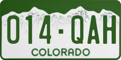 CO license plate 014QAH