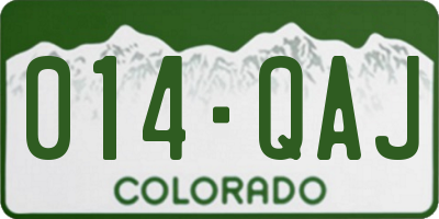 CO license plate 014QAJ