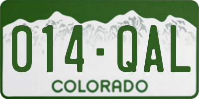 CO license plate 014QAL