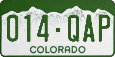 CO license plate 014QAP