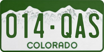 CO license plate 014QAS