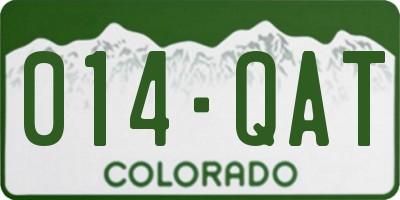 CO license plate 014QAT