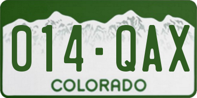 CO license plate 014QAX