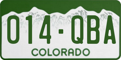 CO license plate 014QBA