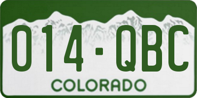 CO license plate 014QBC