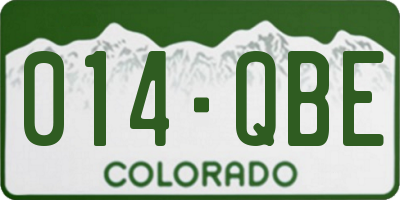 CO license plate 014QBE