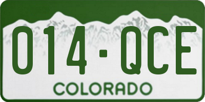 CO license plate 014QCE