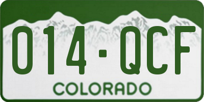 CO license plate 014QCF