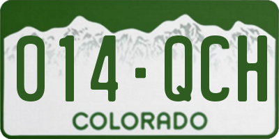 CO license plate 014QCH