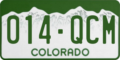 CO license plate 014QCM