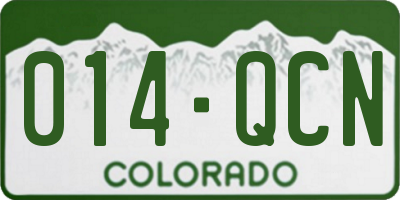 CO license plate 014QCN