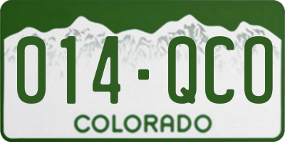 CO license plate 014QCO