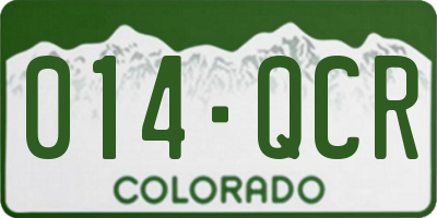 CO license plate 014QCR