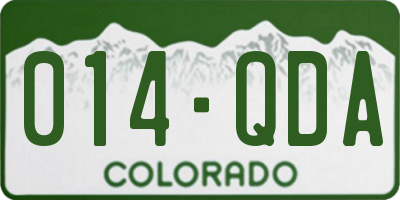 CO license plate 014QDA