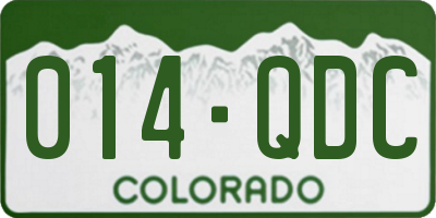 CO license plate 014QDC