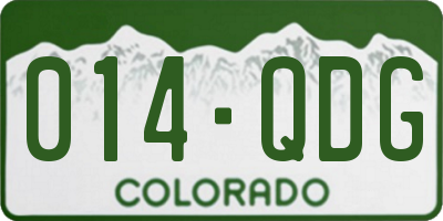 CO license plate 014QDG