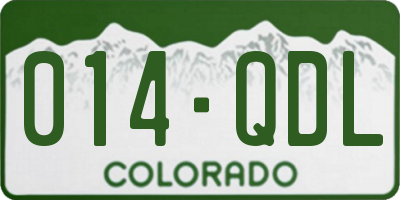 CO license plate 014QDL