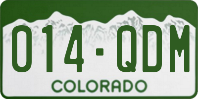 CO license plate 014QDM