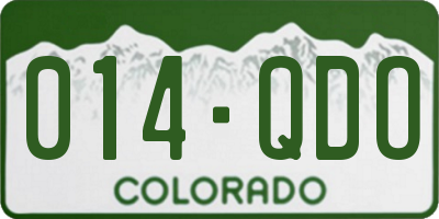 CO license plate 014QDO