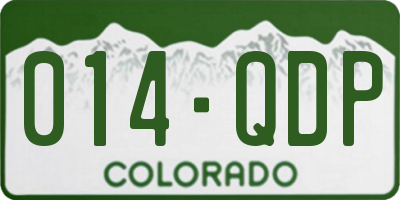 CO license plate 014QDP