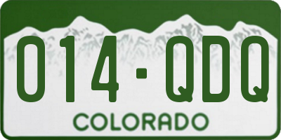 CO license plate 014QDQ