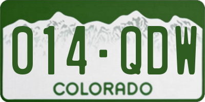 CO license plate 014QDW