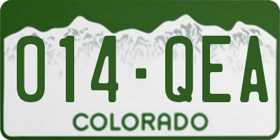 CO license plate 014QEA