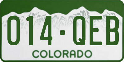 CO license plate 014QEB