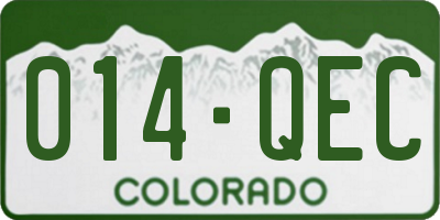 CO license plate 014QEC