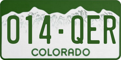 CO license plate 014QER
