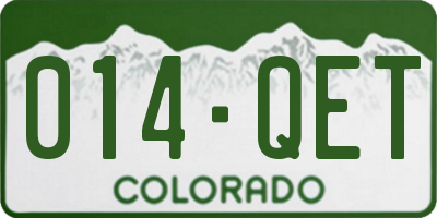 CO license plate 014QET