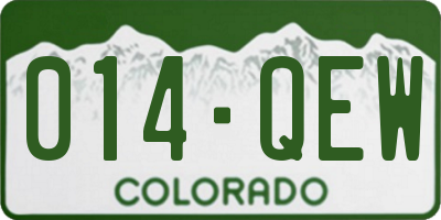 CO license plate 014QEW